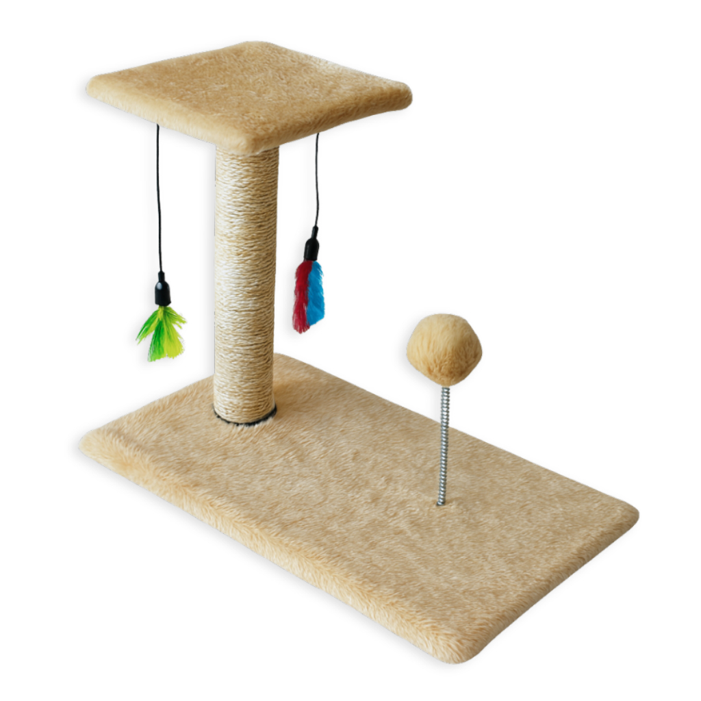 Poste Arranhador para Gatos com Bolinha de Mola e Sisal