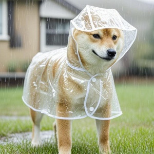 Capa de Chuva Impermeável para Cães com Capuz Transparente